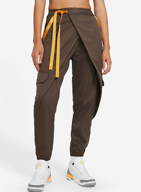 Nike/耐克正品JORDAN运动裤新款女棕黄色经典运动长裤DA1528-041