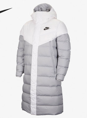 Nike/耐克正品男子连帽保暖中长款休闲运动羽绒服CU0281-100
