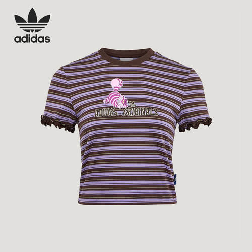 Adidas/阿迪达斯正品女士修身针织运动休闲透气短袖T恤KY8318