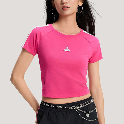 Adidas/阿迪达斯正品DANCE T-SHIRT女士修身短款短袖T恤KS0278