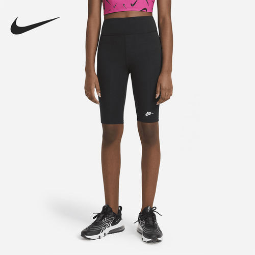 Nike/耐克正品 SPORTSWEAR  单车运动休闲女大童短裤 DA1243-010