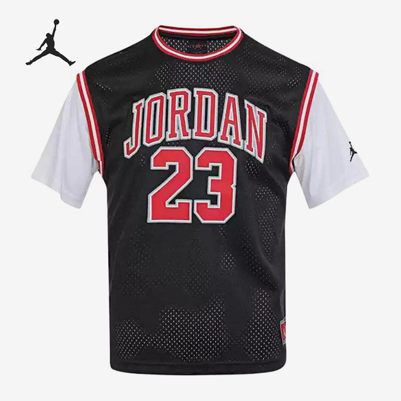 Nike/耐克正品JORDAN新款男黑白色休闲篮球经典短袖T恤HM4772-010