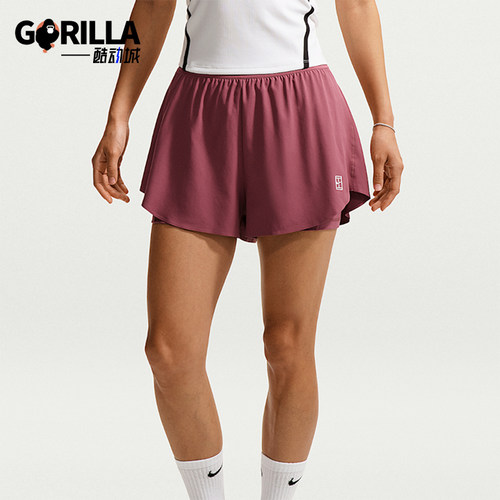 Nike/耐克正品女士舒适亲肤柔软简约运动网球短裤FZ6724-654