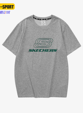 Skechers/斯凯奇正品男女百搭时尚潮流运动短袖T恤L223U164-004F
