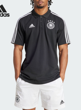 Adidas/阿迪达斯官方正品德国队男士足球运动短袖POLO衫IU2087