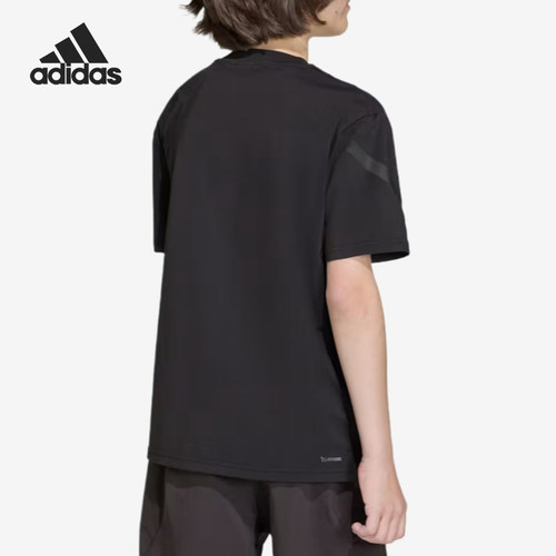 Adidas/阿迪达斯正品ZNE空新款儿童黑色弹力经典短袖T恤KD1157