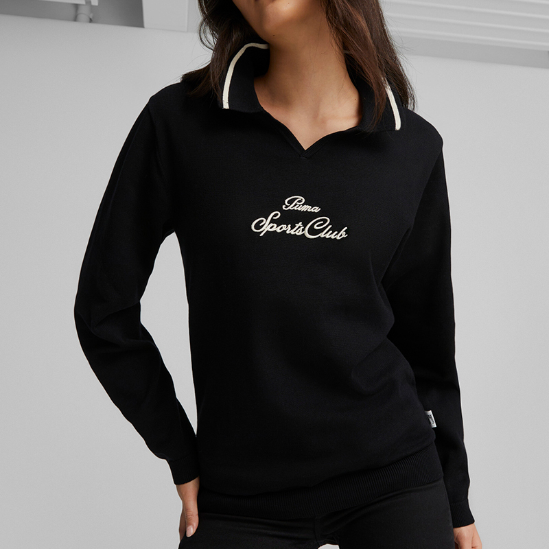 彪马男女运动翻领卫衣翻领