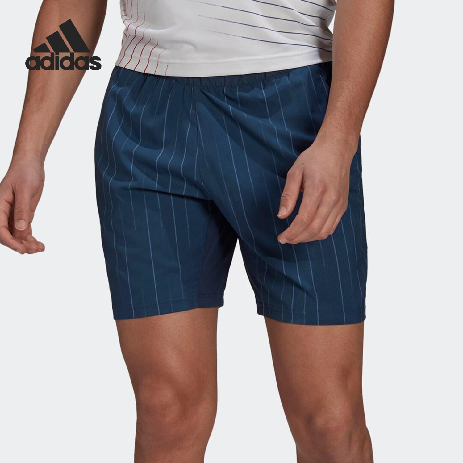 Adidas阿迪达斯正品网球男透气印花系带运动中长裤/短裤GH7667