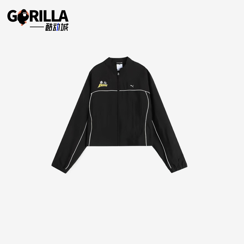 Puma/彪马正品春季女士休闲宽松短款梭织赛车线条外套631343-01