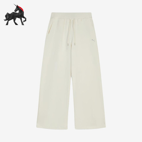 Puma/彪马正品Pace跃马系列新款女经典运动米白色休闲裤636176-91
