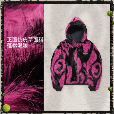 李宁正品Aries联名系列女子柔软保暖双面穿连帽夹克外套AJDV290