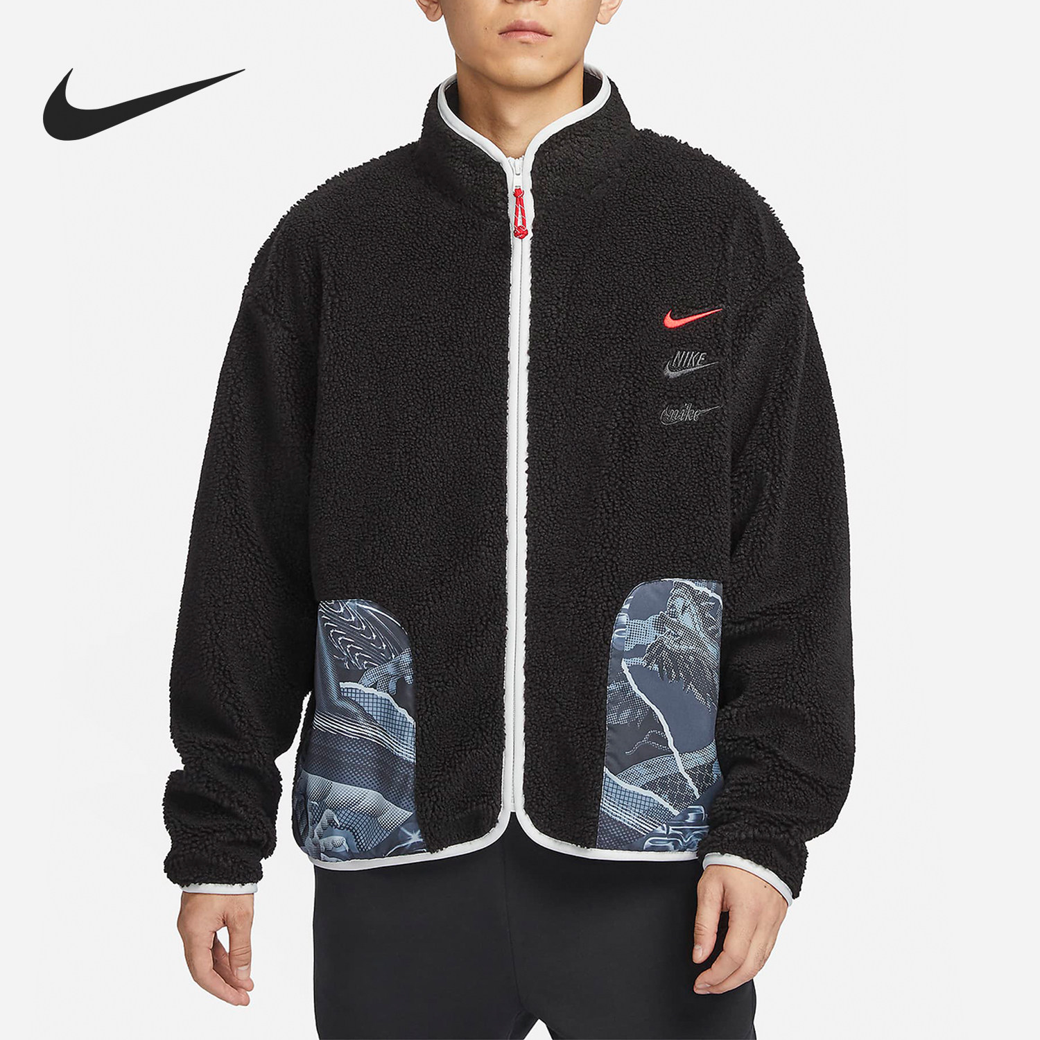 Nike/耐克官方正品龙年款男款仿羊羔绒保暖防风外套FZ6194-010,运动服/休闲服装,运动茄克/外套,淘宝优惠券,粉丝福利购,淘宝优惠卷