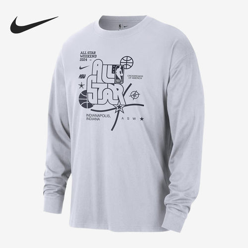 Nike耐克正品Max 90男款字母休闲运动圆领长袖T恤FQ6530-100