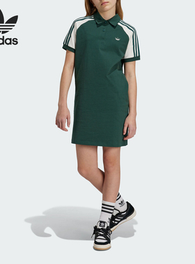 Adidas/阿迪达斯正品三叶草大童时尚宽松休闲连衣裙JS3009