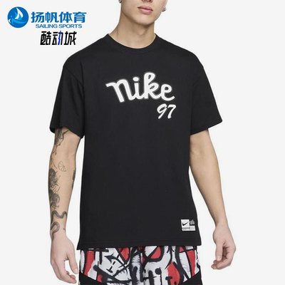 Nike/耐克正品Max90新款男士透气印花宽松休闲针织短袖FV8397-010