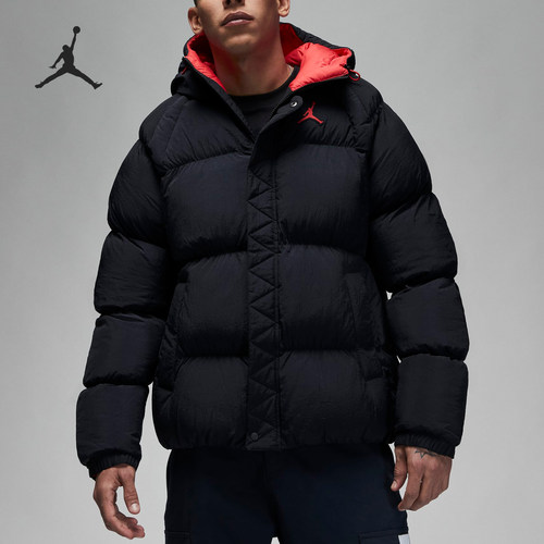 耐克男士刺绣徽标保暖棉服