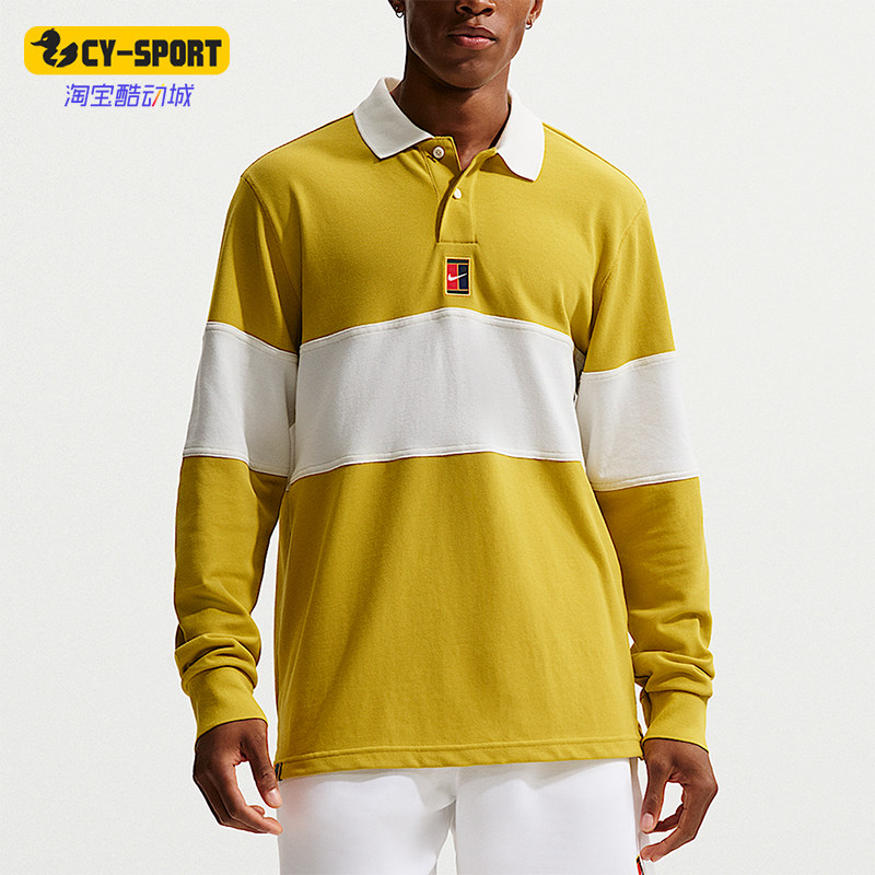 Nike/耐克正品Court Heritage男士运动网球长袖POLO衫HQ1748-389