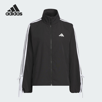 Adidas/阿迪达斯正品DANCE WB 1女士蝴蝶结三条纹外套KT5003