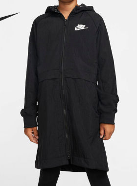 Nike/耐克正品冬季大童（女孩）起绒连帽中长款外套BV3058
