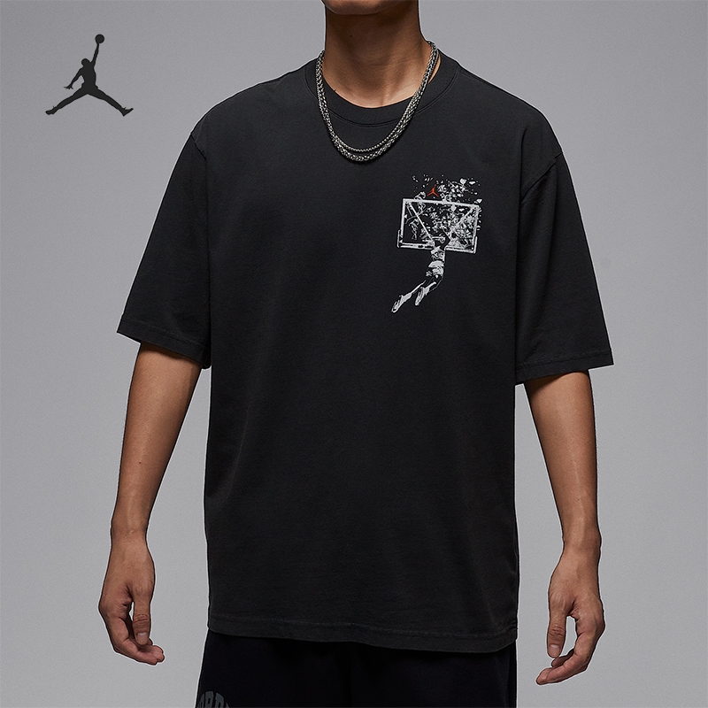 Nike/耐克正品JORDAN男士休闲印花运动透气日常短袖IB3298-045