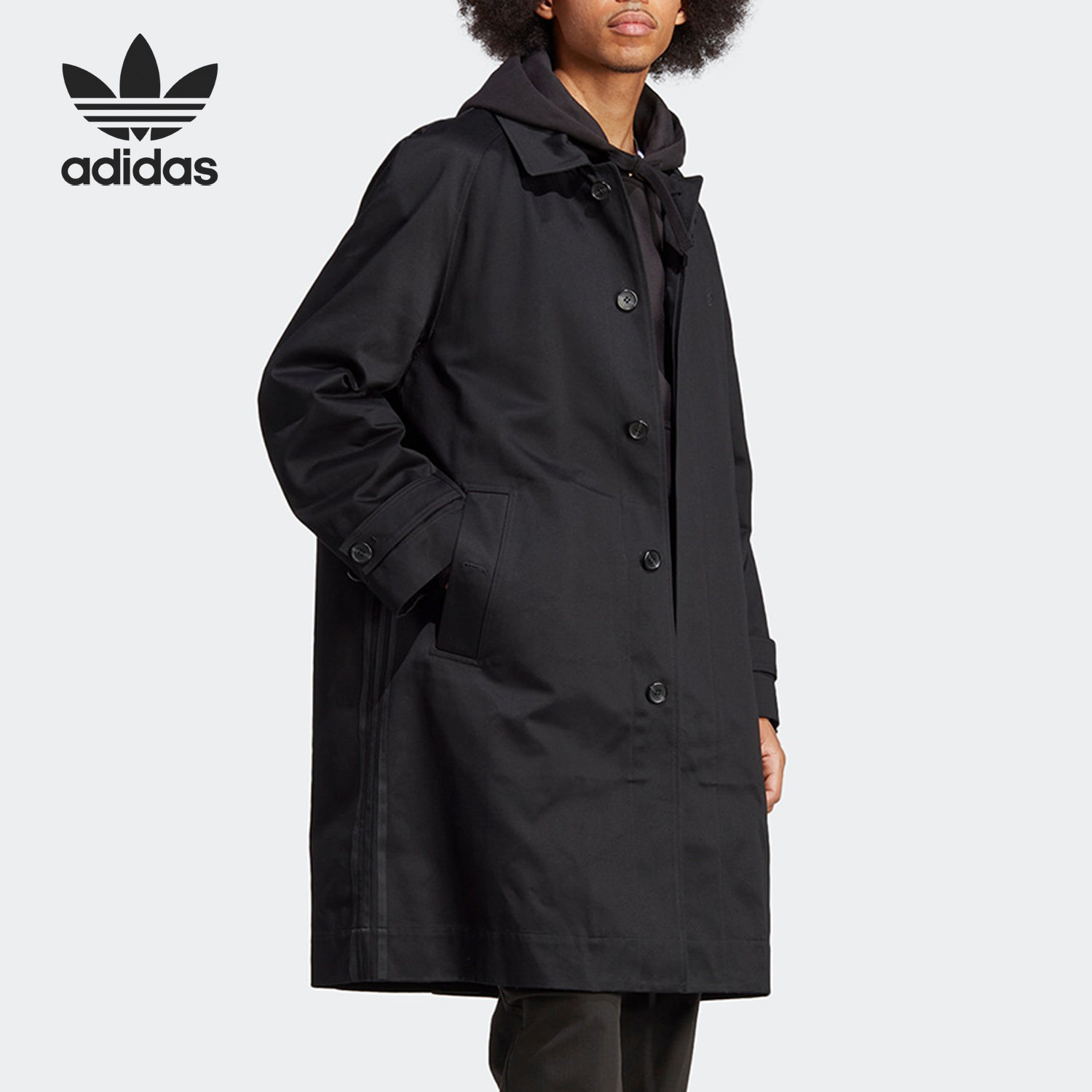 Adidas/阿迪达斯正品三叶草春季男子运动中长款外套IA2457