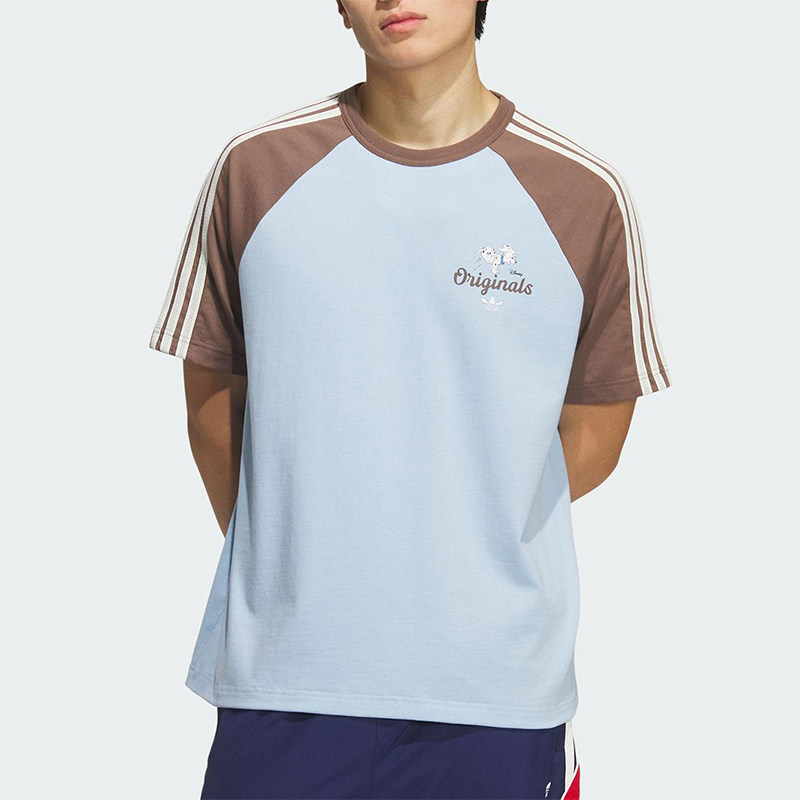 Adidas/阿迪达斯三叶草男女针织插肩袖棒球风透气短袖T恤KG6686