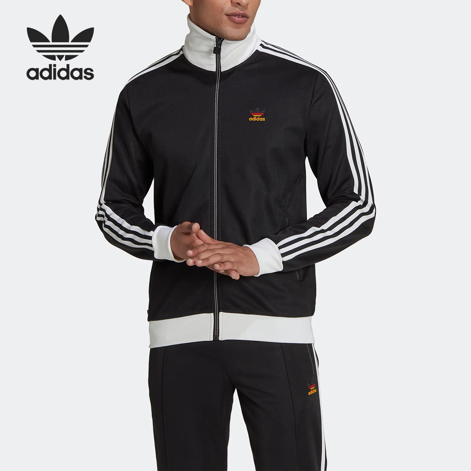 adidas/阿迪达斯官方正品三叶草男子舒适运动休闲夹克外套 hk7408