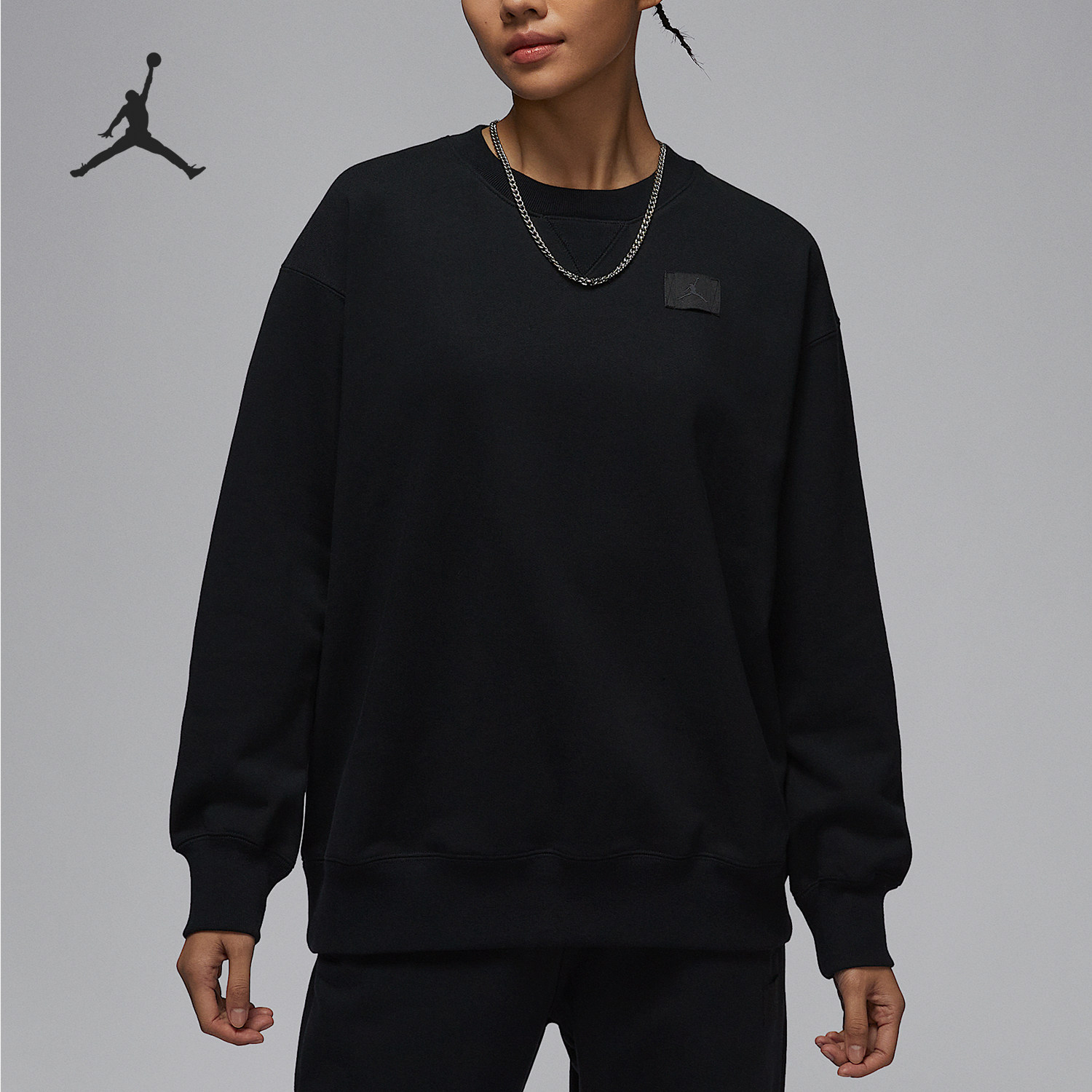 Nike/耐克官方正品JORDAN女士保暖宽松圆领运动卫衣HJ1324-010,运动服/休闲服装,运动卫衣/套头衫,淘宝优惠券,粉丝福利购,淘宝优惠卷