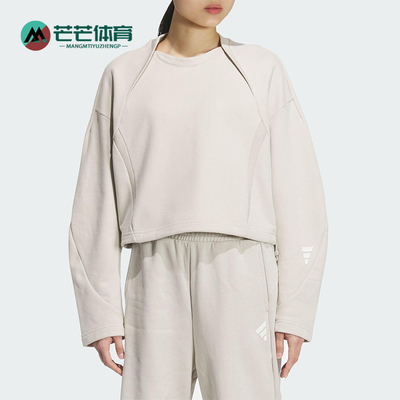 Adidas/阿迪达斯正品新款女士简约休闲宽松短款套头衫JM4276