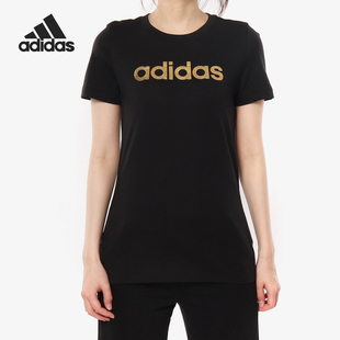阿迪达斯正品 T恤EC4746 Linear Tee女子休闲短袖 4744 Foil Adidas