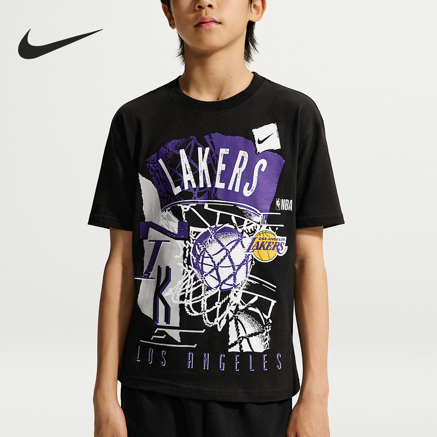 Nike/耐克官方正品Courtside  NBA 大童复古风短袖T恤IV0470-010