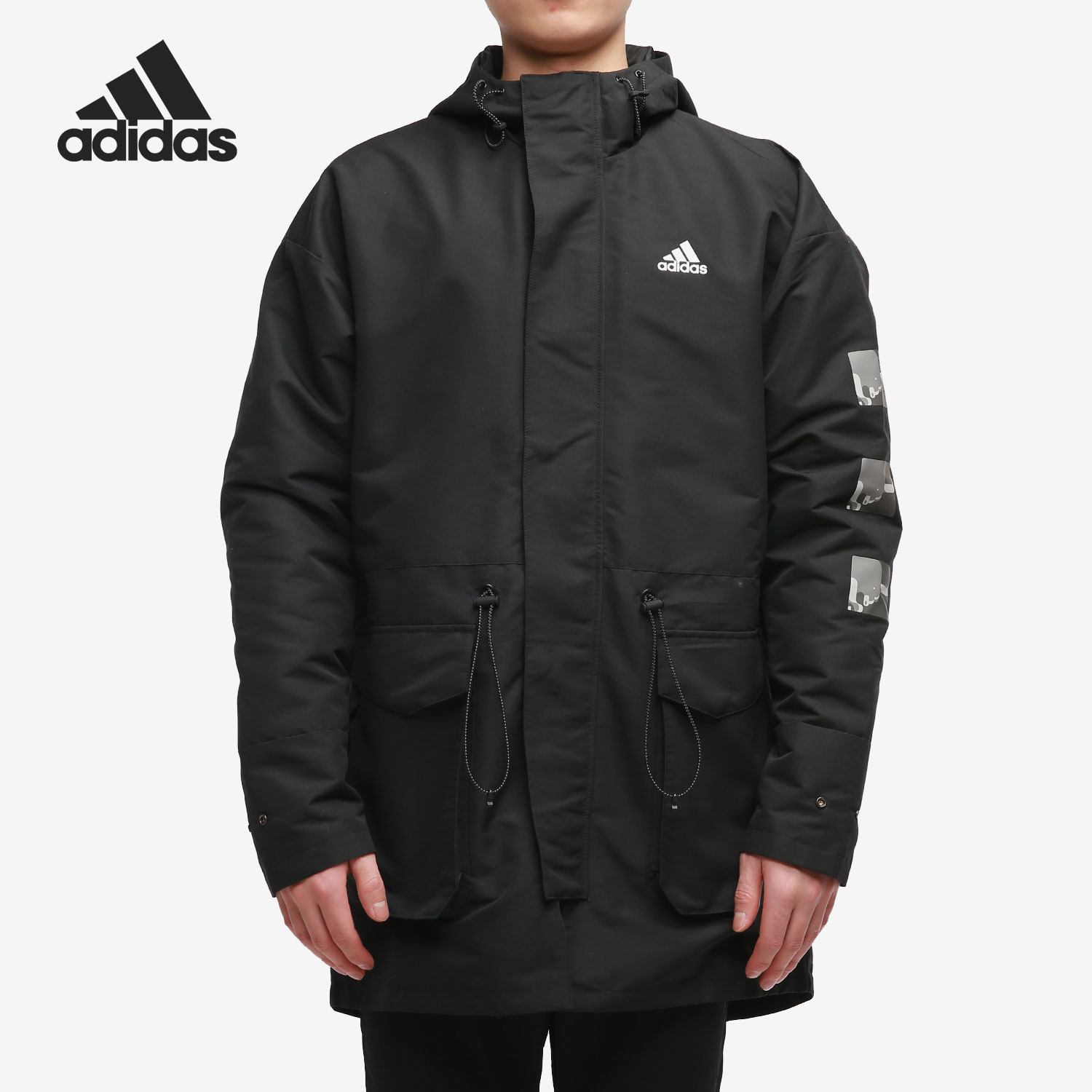 Adidas正品男子中长外套夹克