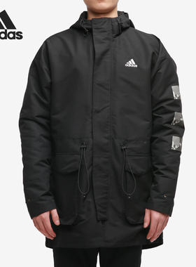 Adidas正品男子中长外套夹克