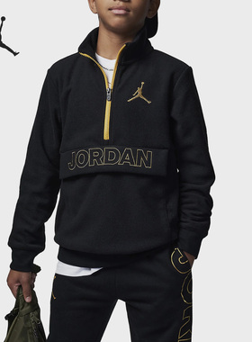Nike/耐克正品Air Jordan大童运动半拉链套头衫FD9360-010
