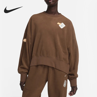 Oversize风圆领摇粒绒卫衣FD5505 Nike 女款 新款 259 耐克正品