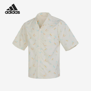 衬衫 Adidas 大童翻领运动休闲短袖 新款 IT1801 阿迪达斯正品