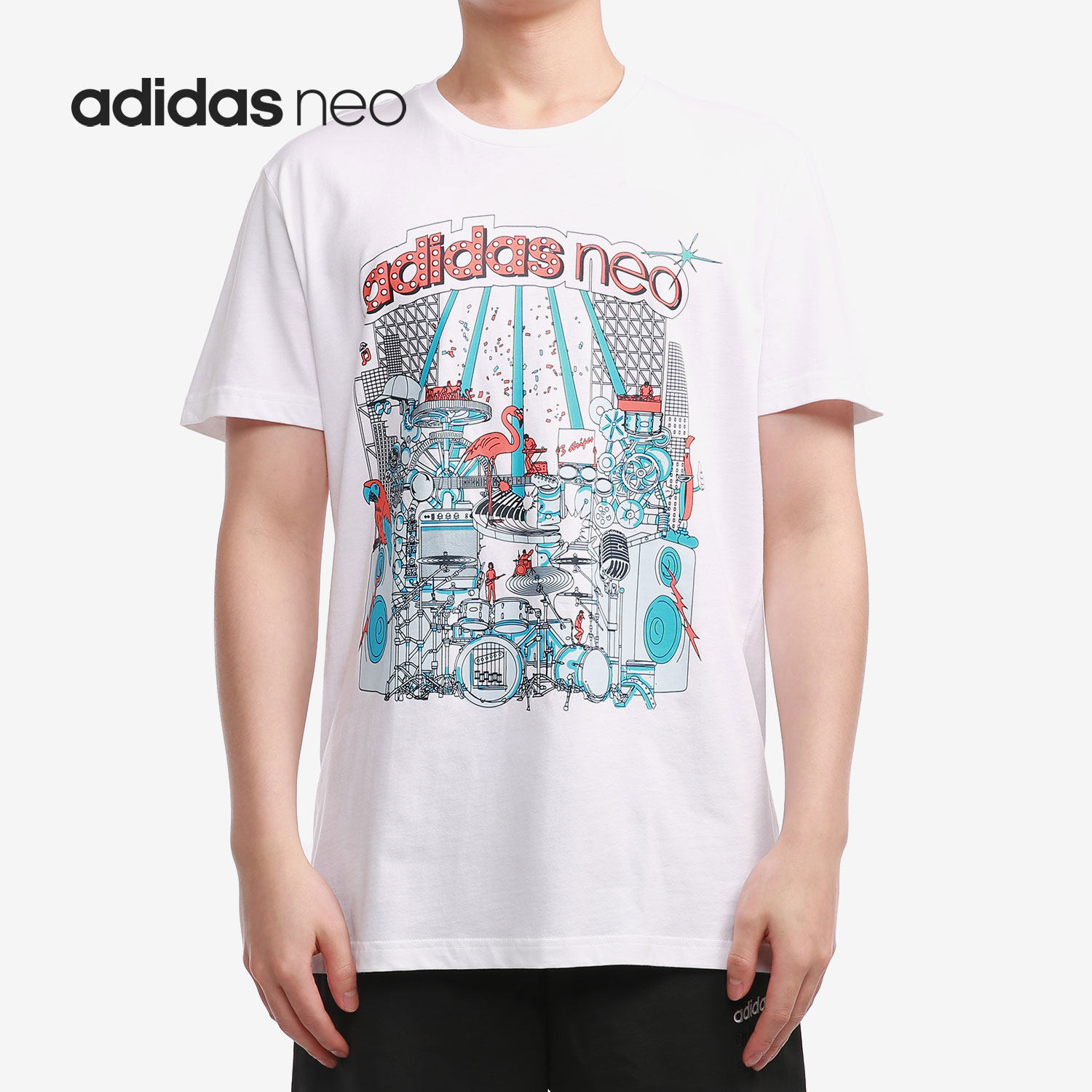 Adidas/阿迪达斯正品 NEO夏季新款男子运动休闲宽松T恤FP7295