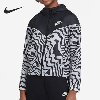 Nike/耐克正品NSW WINDRUNNER 大童女孩印花夹克春季新款DA1201