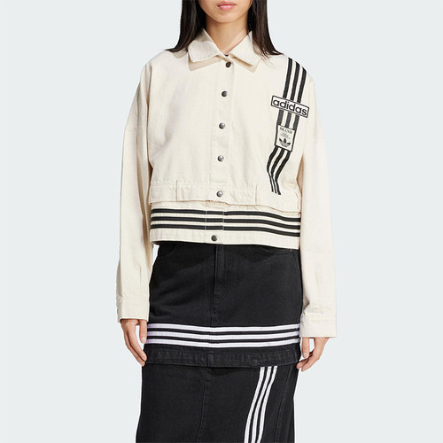 Adidas/阿迪达斯正品三叶草女士牛仔短款解构宽松外套JD5617