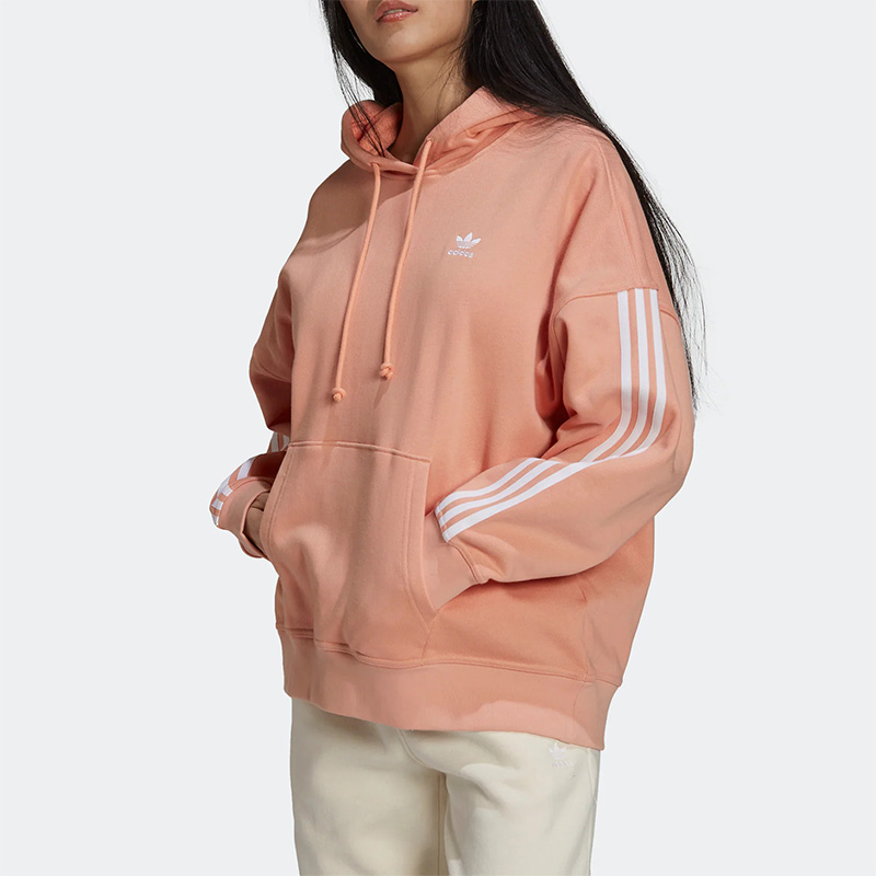 阿迪达斯三叶草女连帽运动卫衣