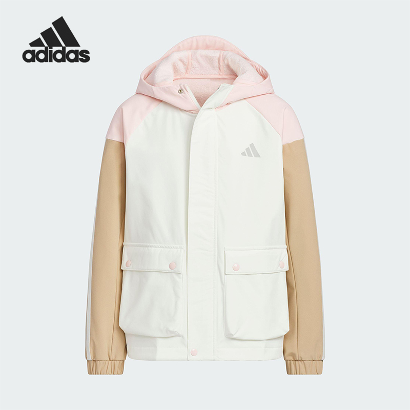 Adidas/阿迪达斯正品WOVEN JACKET儿童连帽保暖休闲外套KS0651