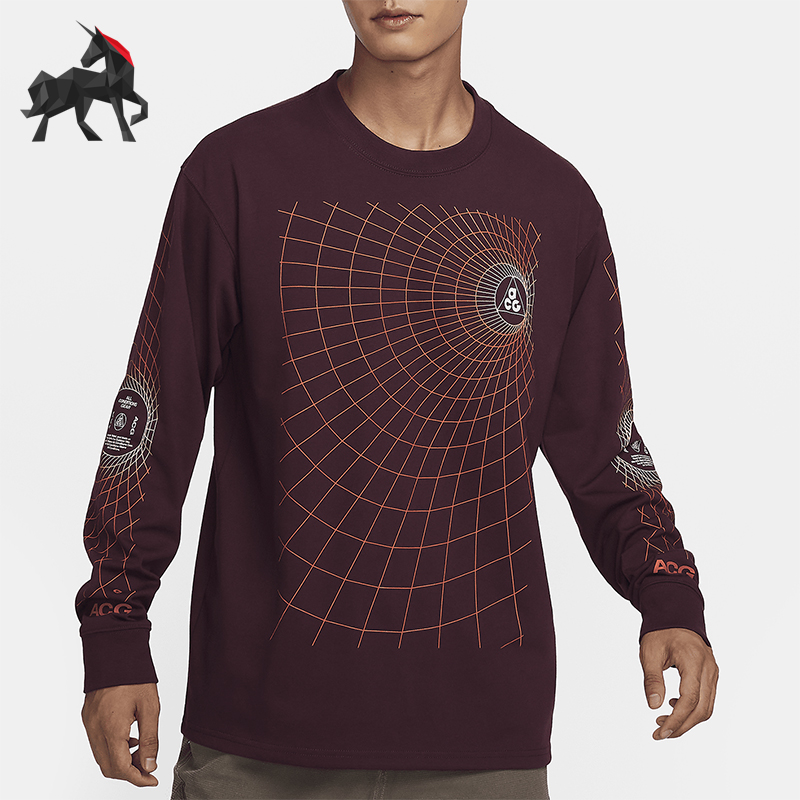 耐克男士宽松印花运动长袖