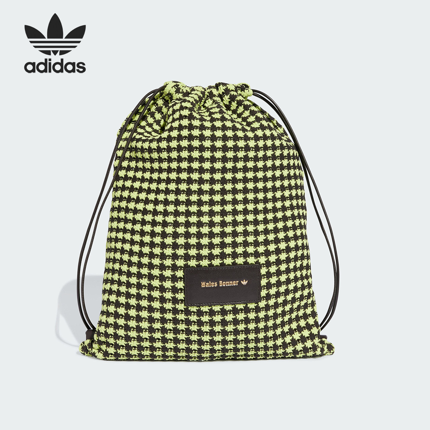 Adidas/阿迪达斯正品三叶草男女收纳休闲抽绳格纹背包IW3632