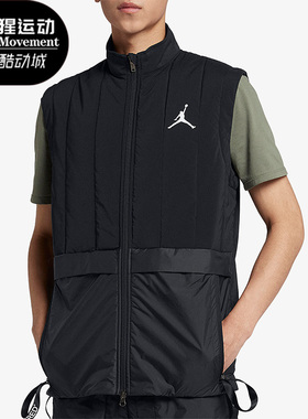 Nike/耐克正品JORDAN新款男黑色训练保暖经典宽松马甲AJ1057-010