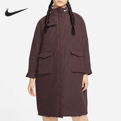 耐克女子中长款保暖棉服