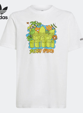 Adidas/阿迪达斯正品当季新款三叶草大童运动T恤HF7433