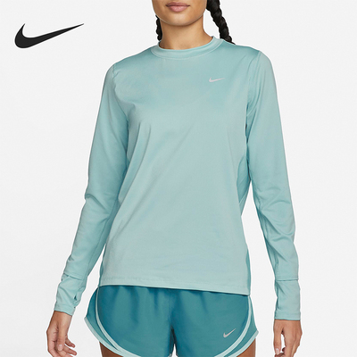 Nike/耐克正品2025女士正肩袖运动训练透气针织长袖T恤DX0309-442