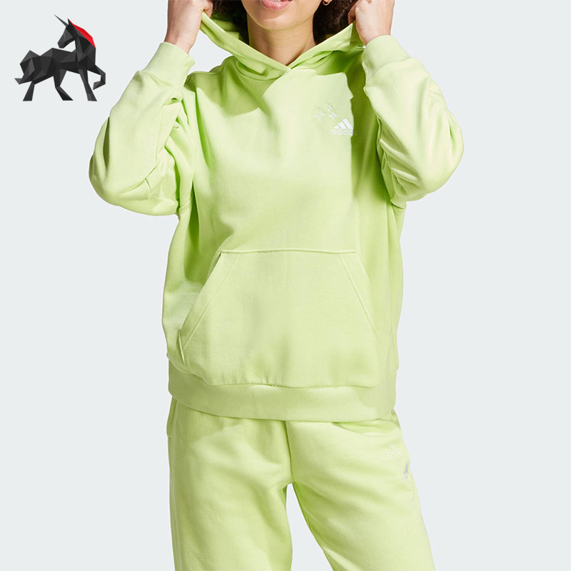 Adidas/阿迪达斯正品涂鸦风女士运动休闲宽松连帽卫衣IJ6261