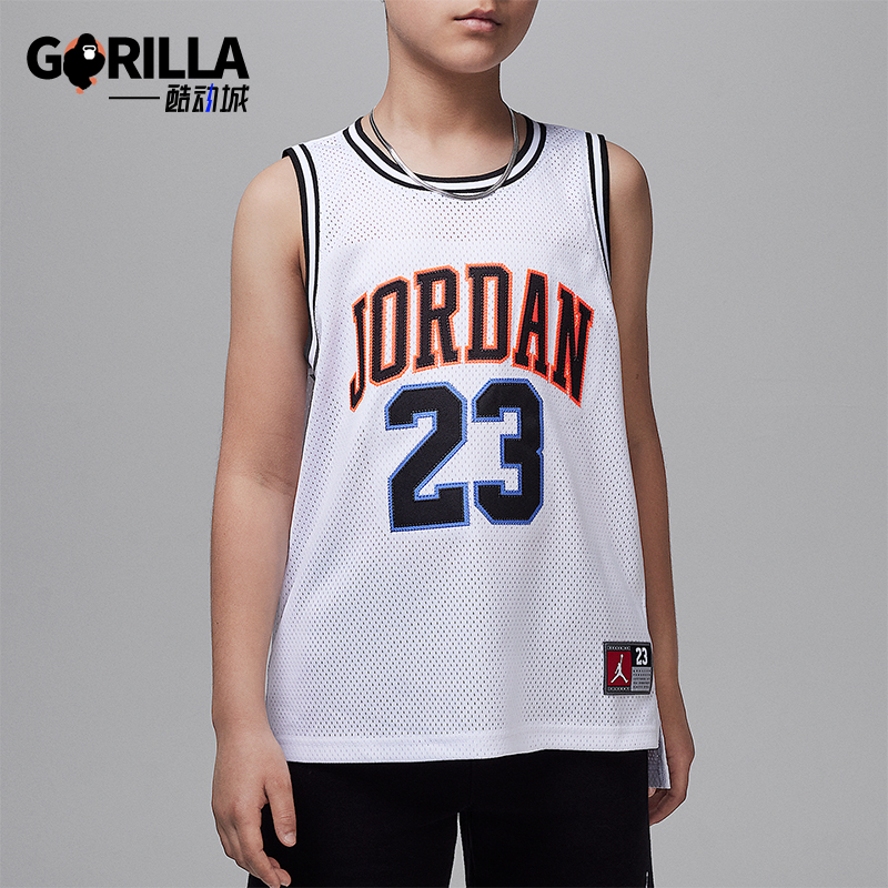 Nike/耐克正品JORDAN大童网眼布无袖篮球经典透气球衣DO1968-635