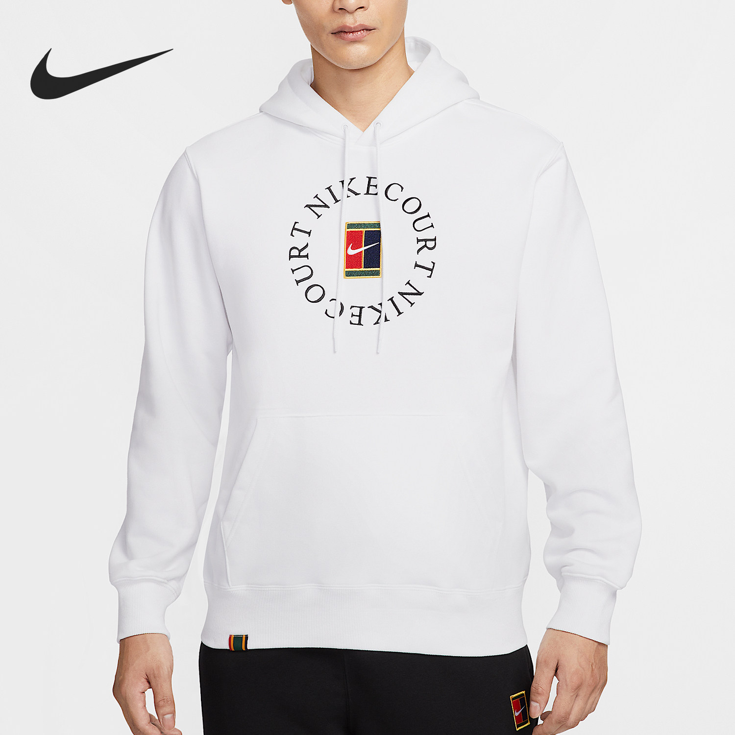 Nike/耐克正品2025秋季款男士日常连帽套头刺绣卫衣HM6760-100